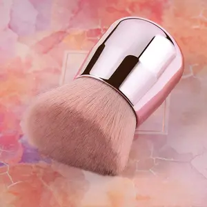 Large Mineral Powder Brush Foundation Brush Contour Brush Blush Brush Bronzer Brush Face Blender Buffing Blending Kabuki Makeup Brushes Thick And Dense Full Coverage (Angled Top, Pink)