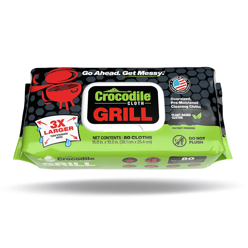 Crocodile Cloth Grill Cleaning Wipes (80-Count) Heavy Duty Grill & Smoker Degreasing Wipes Crocodile Cloth Grill Cleaning Wipes (80-Count) Heavy Duty Grill & Smoker Degreasing Wipes