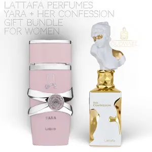 Lattafa Perfumes Yara 100ml (3.4Oz) + Her Confession 100ml (3.4Oz) - Perfume Bundle For Women - Fragrance Value Gift Bundle Set fragrance