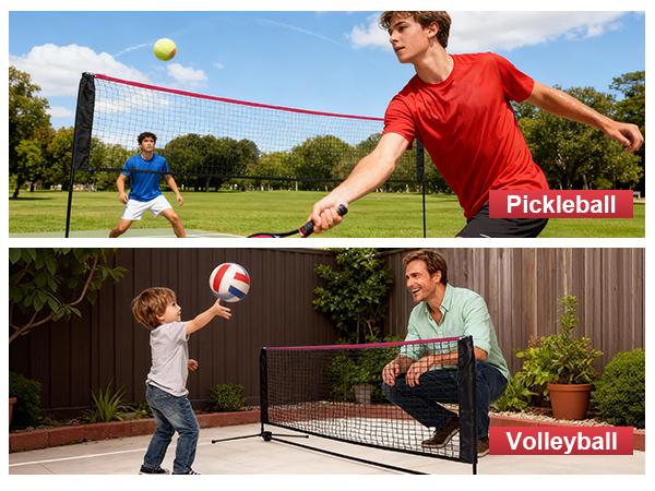 Portable Badminton Net Set, 14FT Adjustable Height for Outdoor & Indoor Use, Includes Carry Bag, Easy Setup No Tools Needed