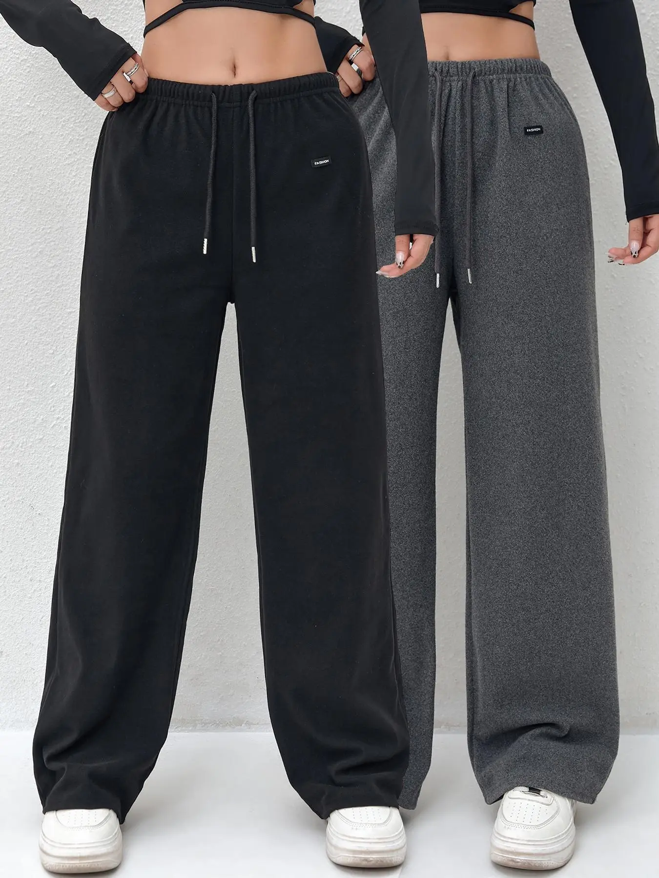 Women's Solid Drawstring Waist Sweatpants, Casual Comfy Pants for Daily Wear, Ladies Bottoms for Fall & Winter