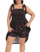 Black Ditsy Red Floral