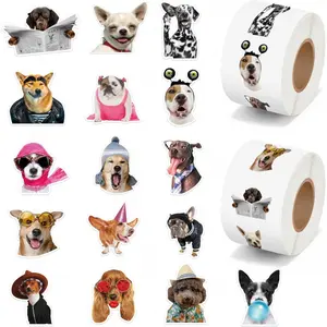 500 pieces of 8 different patterned doodle stickers for dogs, 2.5cm, for DIY journaling and gift wrapping