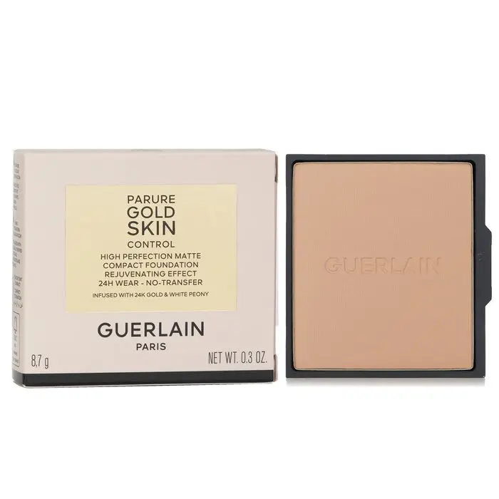 Guerlain Parure Gold Skin Control High Perfection Matte Compact Foundation Refill, Cosmetic Longwear Makeup - #3N, 8.7g/0.3oz, Radiant Flawless Finish