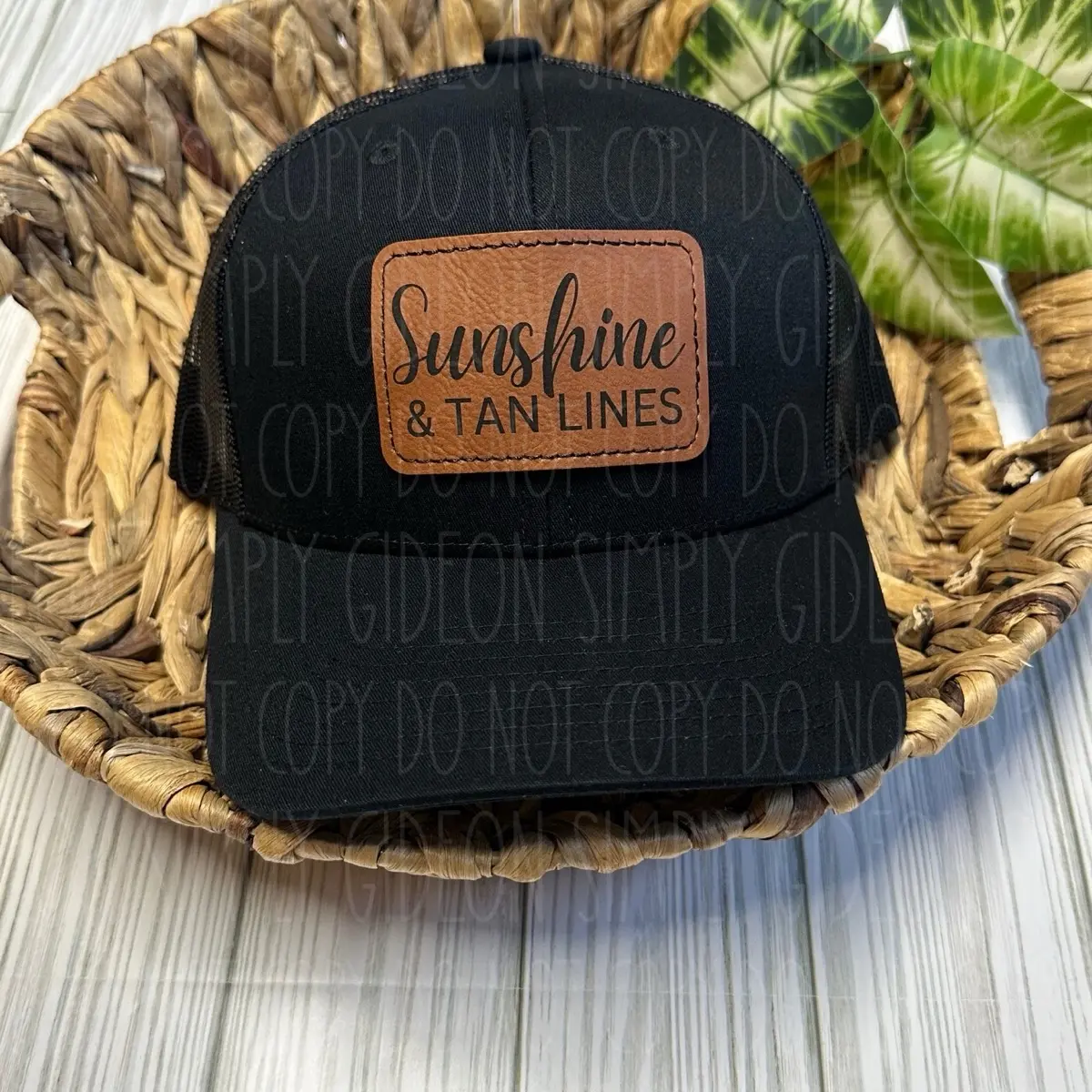 Sunshine & Tan Lines High Pony Snapback Hat - Fitted, Leather Patch, Mesh Design for Casual Outdoor Wear, Hats Snapback, Fitted Snapback Hats
