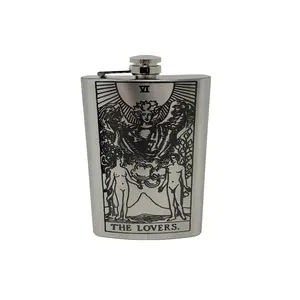 8oz - The Lovers Tarot Card - SS Flask L1