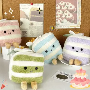 Cute Cake Design Plush Keychain, 3 Counts Colorful Plush Bag Charm, Bag Decoration for Women & Men, Perfect Gift for Cake Lovers & Plush Toy Collectors