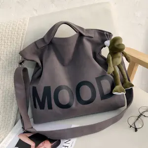 Women's Summer Casual Letters Pattern Tote Bag, Large Capacity Canvas Shoulder Bag with Adjustable Strap for Party for Women & Girls, Fashion Trendy Tote Bag for Daily Use, Unique Gifts for Women