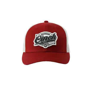 Cinch Men's Red & Black Logo Patch Trucker Hat MCC0110011