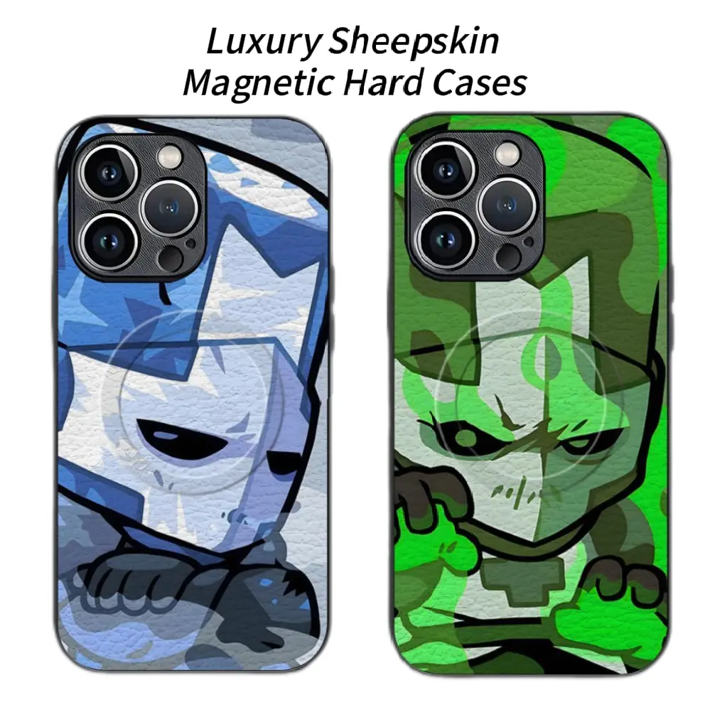 Game Castle Crashers Phone Cases For iPhone 17 Promax Pro Air 16 15 14 13 Plus Luxury Magsafe Sheepskin Shockproof Protective Cover Protection