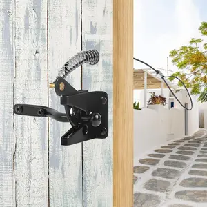 2 Sets Gate Latch Cable Pull String,Adjustable Spring Door Latch Opener, 2-6 Inch for Metal and Wooden Fences in Garden