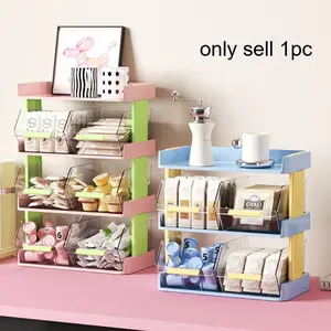 Storage box Office pantry desktop transparent storage rack bar instant coffee rack