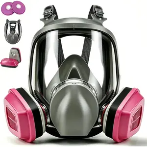 Gas Mask Full Face Respirator Mask with Filters Reusable Paint Mask Dust Mask for Painting Sanding Spraying Welding
