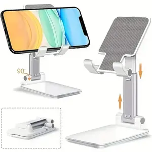 Adjustable Desk Phone Stand for iPhone iPad Xiaomi, Phone Stand Holder Ergonomic Design with Arm Base Clamp, Ideal for Office Home Workspaces, Adjustable Cellphone Holder