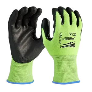 Milwaukee 48-73-8922B 12PK High Vis Cut Level 2 Polyurethane Dipped Gloves - L