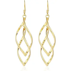 Gold Plated Earrings for Women Hypoallergenic Gold Earrings Statement Earrings for Girl Trendy Fashion Gold Jewelry Gifts Above 12 Years Old