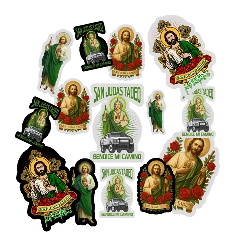 San Judas Tadeo Premium Vinyl Stickers Waterproof Scratch-Resistant UV-Protected for Cars Trucks Laptops Helmets Phone Cases Skateboards Diferentes Tamaños
