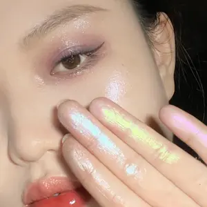 Chameleon Rainbow Glitter Eyeshadow Powder, Stage Level High Shine Pigment, Gel Polish Design Fluorescent Makeup, 6 Colors Set