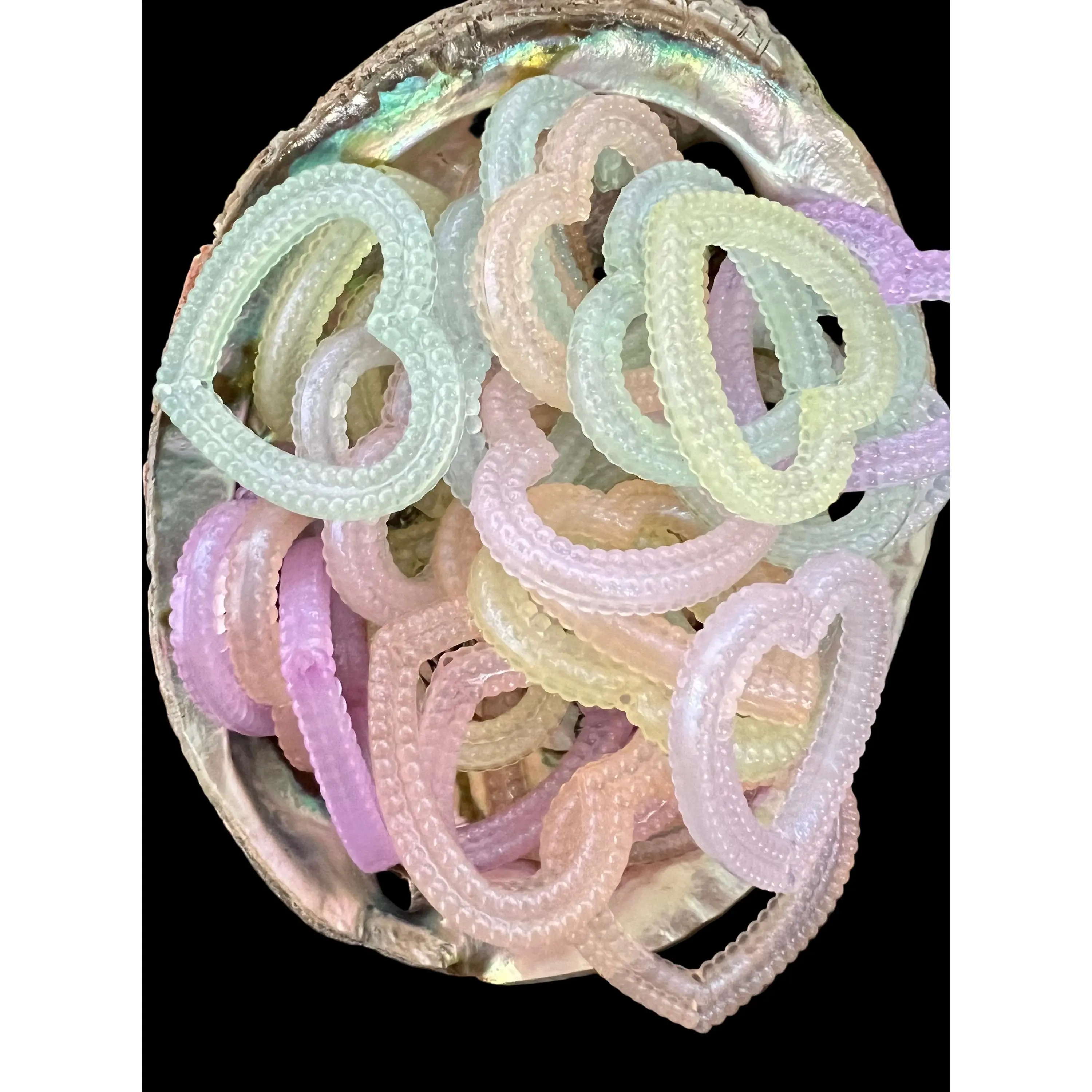 FR4- (5PCS) 40mm Acrylic AURA Luminous Mixed Colors Focal Heart Shaped Frames