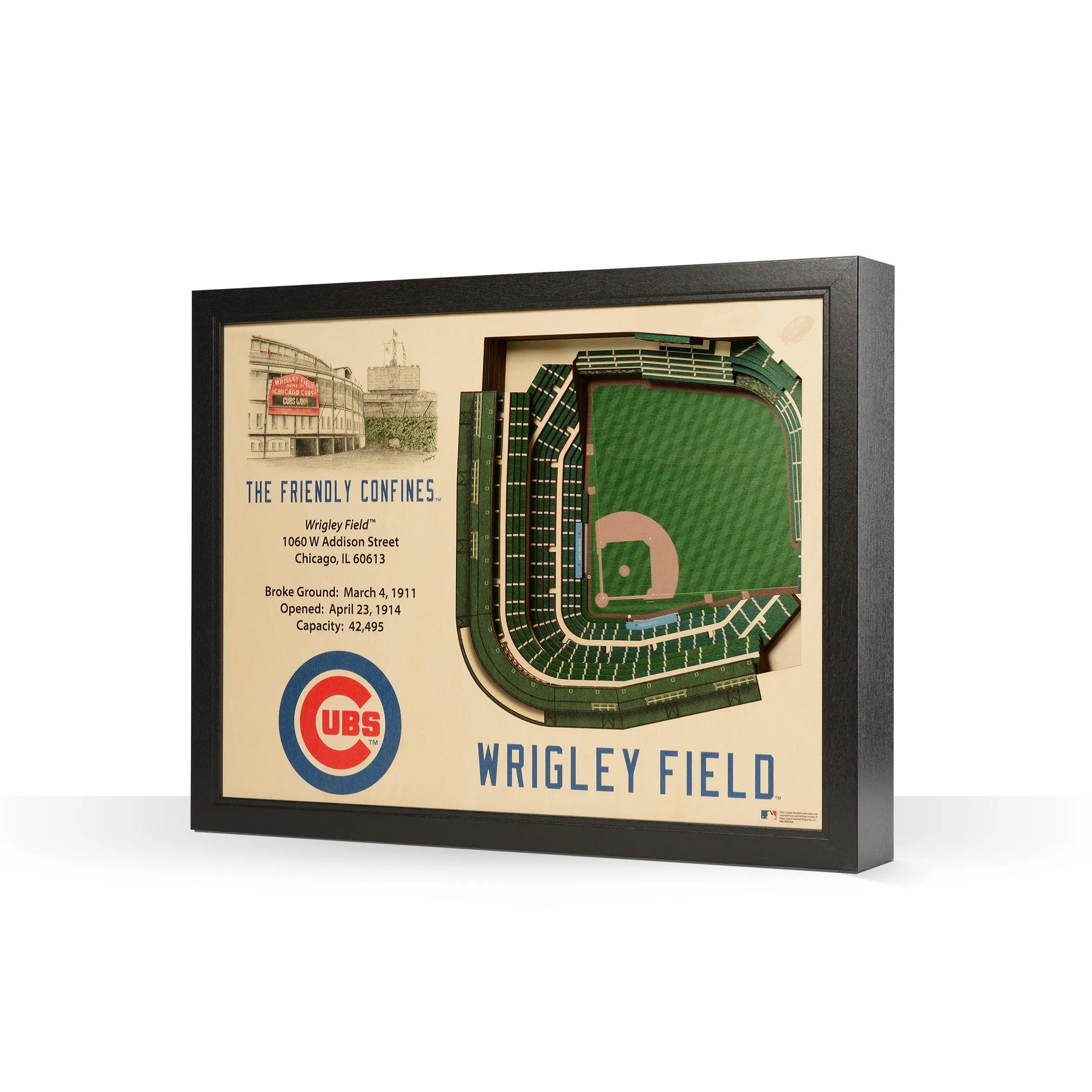 Chicago Cubs Wrigley Field Stadiumview 3D Wall Art