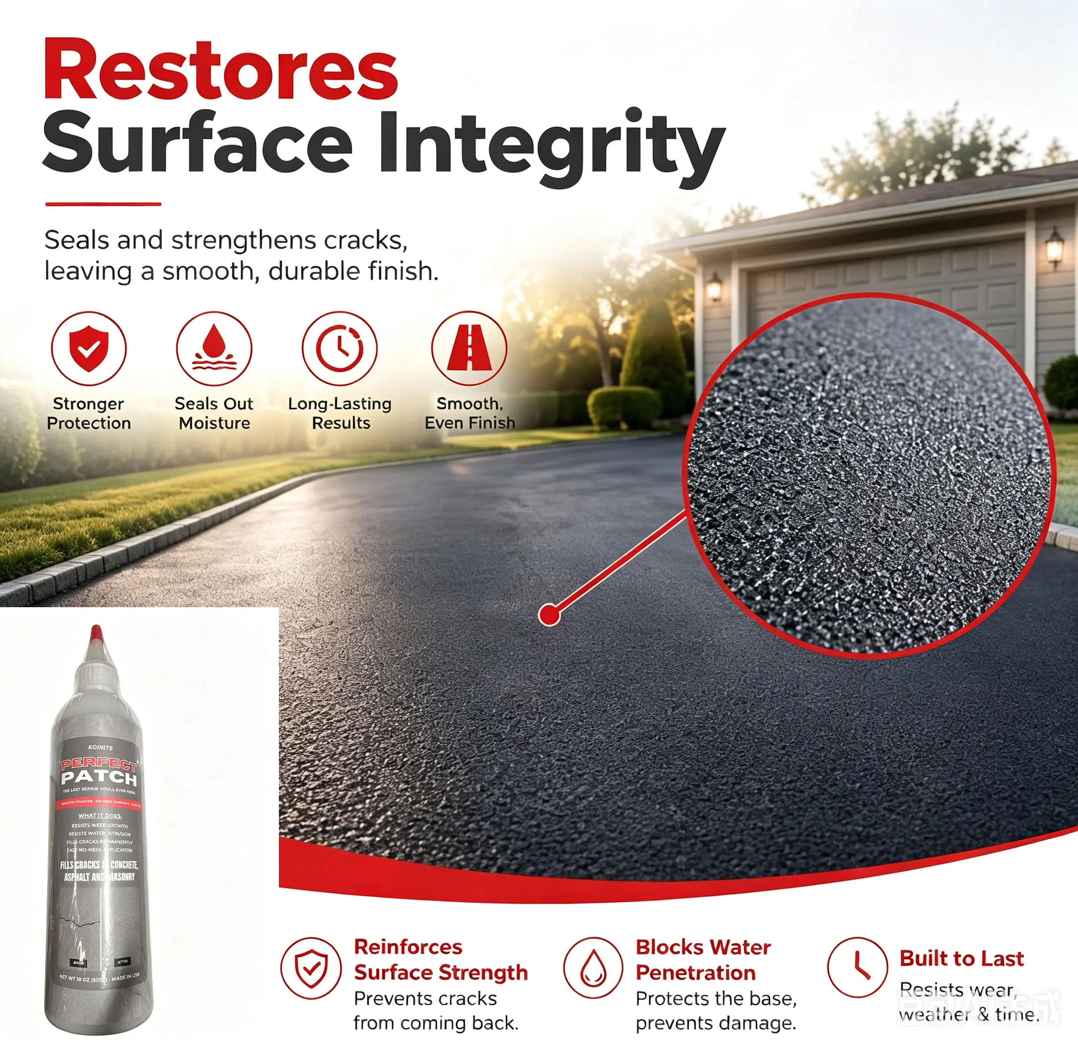 2Pcs 18oz Concrete Crack Repair Compound, Waterproof Adhesive—a leak-proof sealant for roofs, walls, and more—easy to use and durable—suitable for plastic, wood, concrete, stone, and metal—for indoor and outdoor use