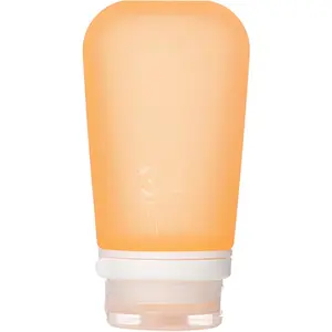 212 MAIN Silicone Portable Gotoob Plus Squeeze Bottle - 3.4oz Large Size, Orange, Large Cap, Foodsafe Travel Canister for Luggage & Travel Bags