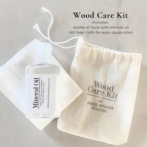 Wood Care Kit | Mineral Oil & Lint-Free Cloth