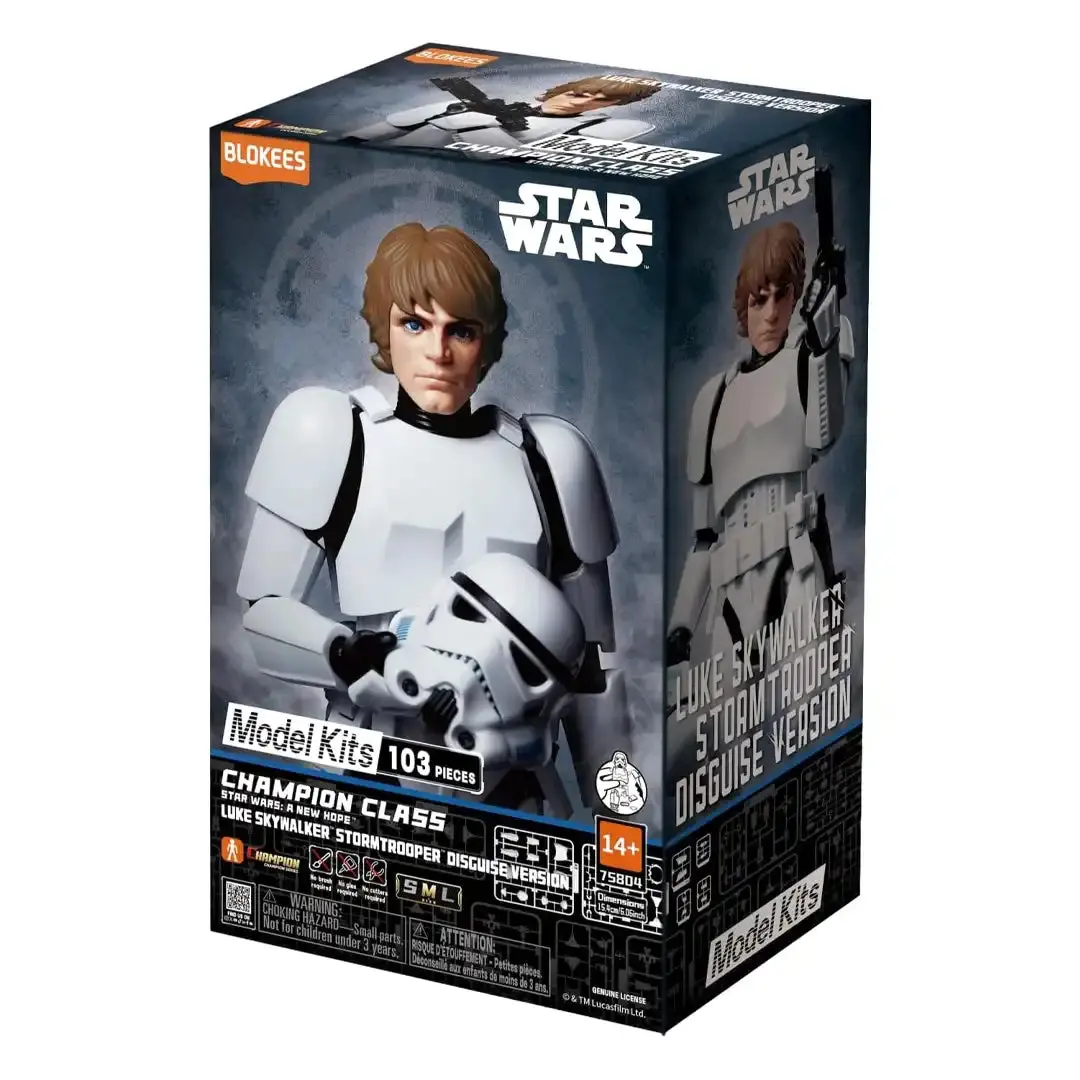 Blokees Star Wars Episode IV: A New Hope Luke Skywalker Stormtrooper Disguise Model Kit, Articulated PVC Action Figure Kit for Toys & Hobbies Collectors, Articulated Figures, Pvc Figures