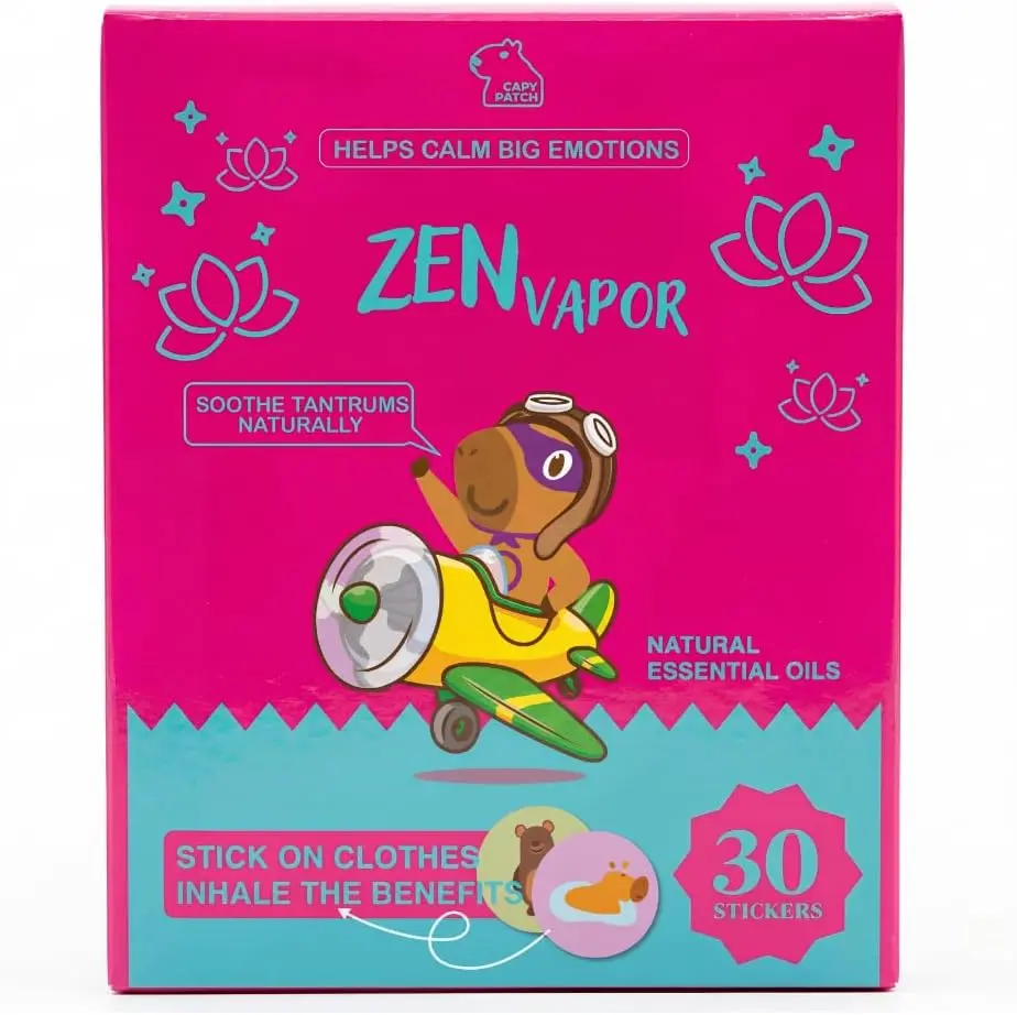 Capy Patch Zen Calming Stickers for Kids and Adults (24 Pack) – Chemical and Drug Free, Mood Support for Relaxation, Calm and Emotion Regulation