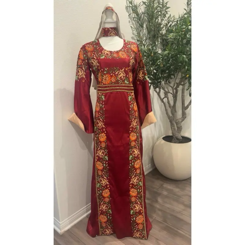 Elegant Red Embroidered Traditional Dress
