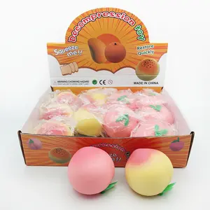 Stress-relief peach squishy toy, realistic peach-shaped TPR soft rubber, unique and innovative large peach stress-relief gadget