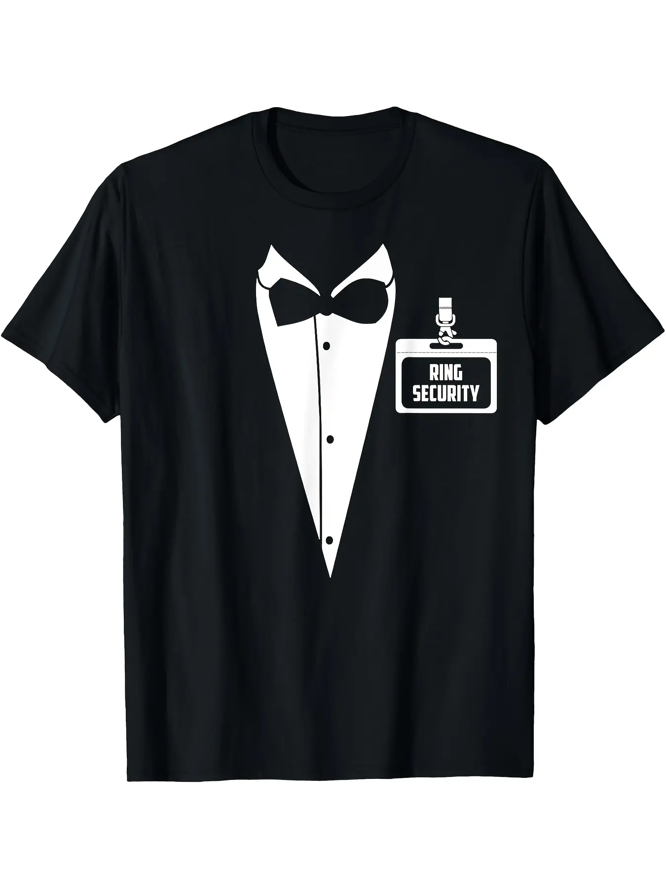 Ring Security Tuxedo I D Tag Ring Bearer Wedding T unisex soft cotton short sleeve t shirt, vintage graphic casual tee for men women teens, perfect birthday holiday gift for camping travel gym daily street  wear