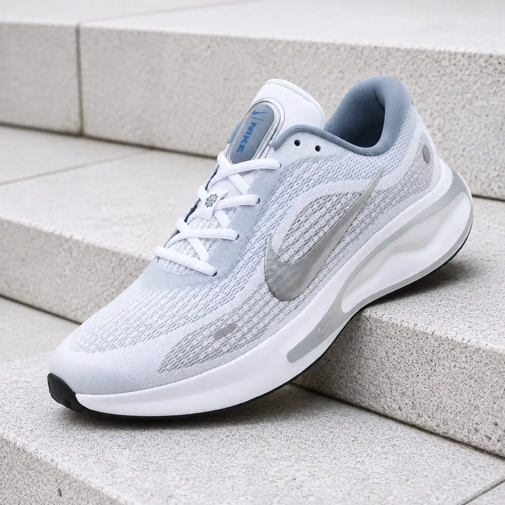 Nike Journey Run White Black Ashen Slate Metallic Silver FN0228-104 Men's Fashion Sneaker New