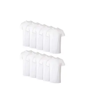 Hanes Men's Super Value Pack White Crew T-Shirt Undershirts, 10 Pack