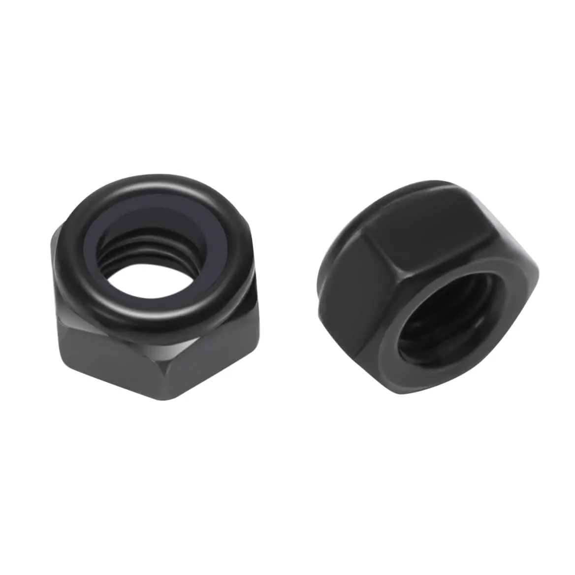 50 x M6 Nylock Hex Nuts, 1.0mm Carbon Steel Nylon Insert Self-Locking Fastener Nuts, Black with Manufacturer Warranty, 50 X M6 Nylock Nuts, Hex Nut