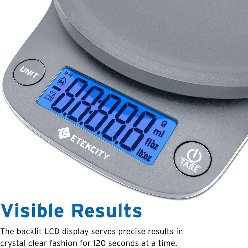 Etekcity 0.1g Food Kitchen Scale, Digital Ounces and Grams for Cooking, Baking, Meal Prep, Dieting and Weight Management, 11lb/5kg, Measuring Utensils