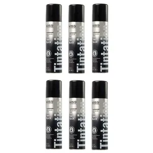 6 Pack Kiss Tintation Color Spray TCS01 Black Root Touch Up Root Cover Up