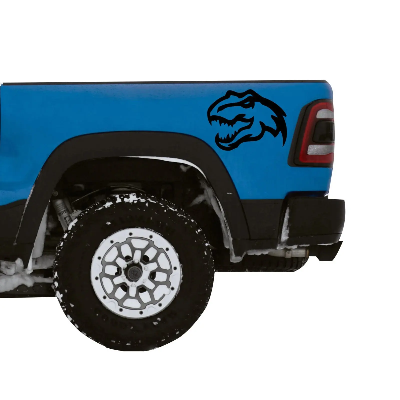Fits 2021-2023 Ram TRX 1500 Hellcat Bedside Graphics Trex Head Matte Black 3M