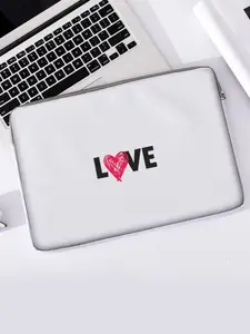 Love Pattern Printed Laptop Sleeve Bag, Soft Notebook Case for Laptops & Tablets, Casual Zipper Storage Pouch for All Seasons