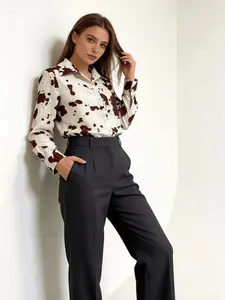 Cow Print Shirt for Women, Western Button Down Blouse, Vintage Y2K Oversized Long Sleeve Top, Casual Streetwear Elegant Blouse for Office Work, Daily Wear, Party & All Season