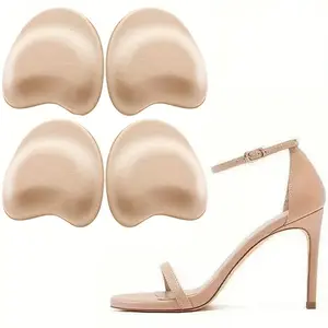 4pcs Self-Adhesive High Heel Insoles, Anti-Slip Breathable Cushioned Thick Sole Pads, Enhanced Grip Wear Resistant Non-Slip Mats