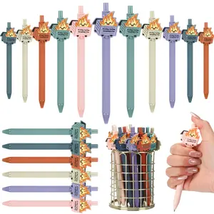 Dumpster Fire Pens Funny Luminous Ballpoint Pen for Valentines Office Gift Emotional Support Dumpster Fire Valentines Day Positive Gift for Coworkers Teacher Employee Appreciation Gift School Ofiice Supplies New Year Gifts