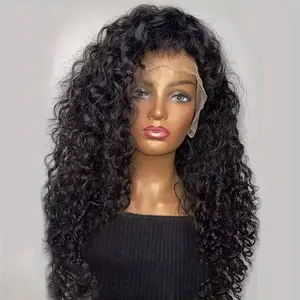 13x4 Kinky Curly Lace Front Wigs Human Hair For Women Brazilian Deep Wave Lace Frontal Human Hair Wig Water Curly Wig 180% Density 22inch Tiktokshop Memorialday