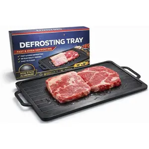 Defrosting Tray for Frozen Meat, Quick Thaw Plate for Steak, Chicken & Fish - Rapid  Thawing Board,  Meat Defroster Kitchen Gadget
