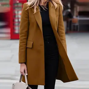 Women's autumn and winter trench coat, suit jacket, single breasted long sports jacket, women's coat, women's jacketRAIMENTRY