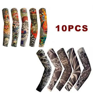 10-Piece Set of Tattoo Arm Sleeves / Artistic Arm Covers — Designed for the Great Outdoors. Ideal for a wide range of outdoor activities, including running, fishing, and more.
