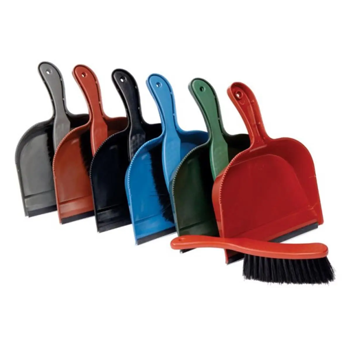 212 MAIN Dustpan & Brush Set (Pack of 24) - Home Care Supplies, Kitchen/Workshop Cleaning Tool with Flexible Lip, Quick Pickup, Soft Handle, Auto Feature, 13.75" H x 9.5" W x 15.5" L