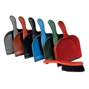 212 MAIN Dustpan & Brush Set (Pack of 24) - Home Cleaning Products with Flexible Lip, Quick Pickup, Soft Handle, Comfortable Household Tool