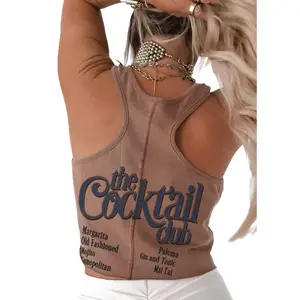 CROPPED THE COCKTAIL CLUB GRAPHIC BOYFRIEND TANK