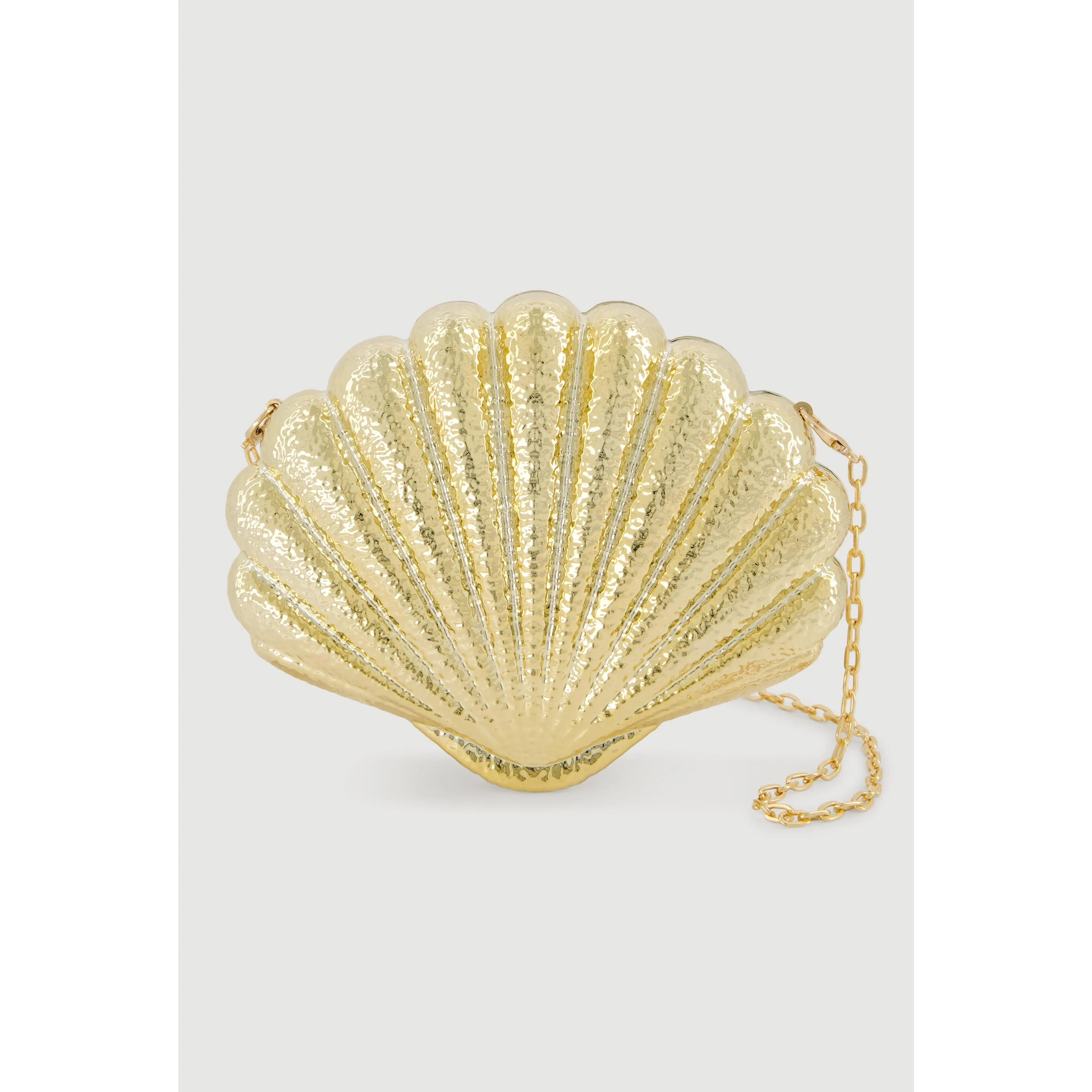 Seashell Clutch with Removable Chain Strap